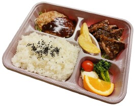 カットステーキ＆いわたきハンバーグ弁当