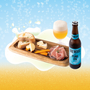 ●生ハムとチーズの盛り合わせ　●BREWDOG － PUNK IPA －