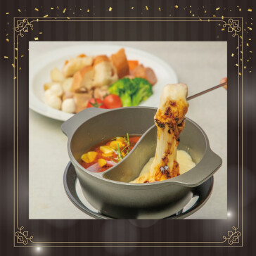 贅沢2種類のフォンデュ&フォンデュ